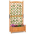 60 Inch Tall Raised Garden Bed with Diamond Lattice Trellis and Drainage Holes by LJGDeals