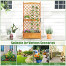 60 Inch Tall Raised Garden Bed with Diamond Lattice Trellis and Drainage Holes by LJGDeals