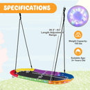 60 Inches Saucer Swing with LED Lights for Kids and Adults-Multicolor by LJGDeals