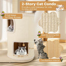 60 Inches Tall Cat Tree with 2-Story Condo and Sisal Scratching Posts-Natural by LJGDeals