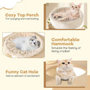 60 Inches Tall Cat Tree with 2-Story Condo and Sisal Scratching Posts-Natural by LJGDeals