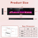 60 Inches Ultra-thin Electric Fireplace with Remote Control and Timer Function