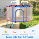 60-Inch Kids Trampoline with Adjustable Gymnastics Bar