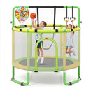 60-Inch Kids Trampoline with Adjustable Gymnastics Bar