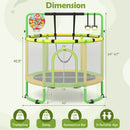 60-Inch Kids Trampoline with Adjustable Gymnastics Bar