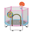 60 inch Kids Trampoline Toddler Recreational Trampoline with Basketball Hoop-Macaron by LJGDeals