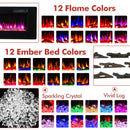 60 Inches Ultra-thin Electric Fireplace with Remote Control and Timer Function