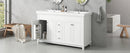 60" Bathroom Vanity with Resin Double Sinks, 3 Drawers & 4 Doors