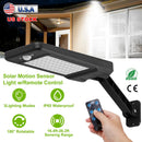 Solar Wall Light Outdoor 60LEDs PIR Motion Sensor Remote Control Wireless Lamps IP65 Waterproof Lighting for Garage Front Door Garden Pathway