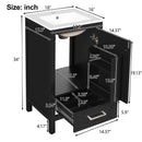 Bathroom Vanity With Ceramic Sink, Soft Close Drawers, Door Organizer, Divider Drawer, Adjustable Foot Pads by Unique Piece Furniture