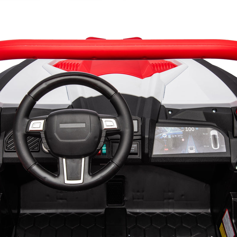 24V Ride On XXL UTV car for kid,2seater with two safety belts, Side by Side 4x4 Ride on Off-Road Truck with Parent Remote Control, Battery Powered Electric Car w/High Low Speed, two safety belts.