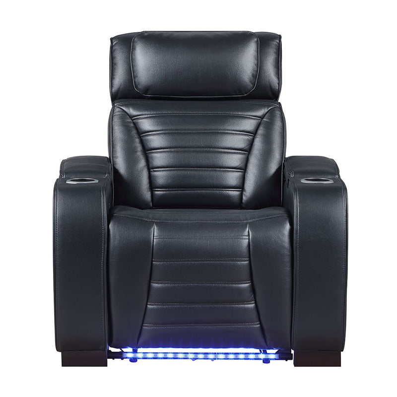 Ephron - Power Motion Recliner With Power Headrest & LED - Black, photo 2 of 7