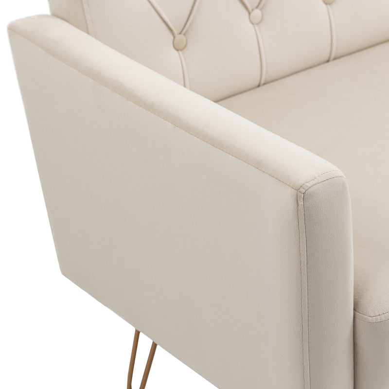 Accent Chair, leisure single sofa with Rose Golden feet