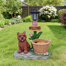 Sitting Puppy Solar Planter Outdoor Statue by HouseOfZazla