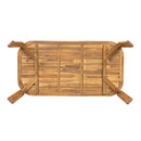 Kaja Outdoor Acacia Wood Dining Table, Teak Finish with Slat Design by HouseOfZazla