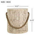 Outdoor Wood Grain Rustic MGO Side Table with Realistic Wood Vibe
