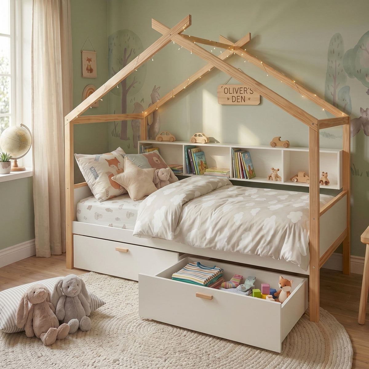 House Bed With Bookshelf Storage, photo 12 of 33