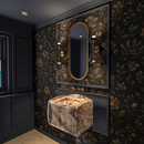 Modern Calacatta Viola Floating Marble Basin – Fluted Designer Vanity for Luxury Homes by MEG Custom Marble By Ziynet A. LLC