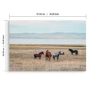 Horse Framed Wall Art Decor for Living Room - Denim Brown by HouseOfZazla