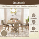 5 Pieces Set Counter Table Set Square Counter Table Solid Wood Modern Farmhouse Rustic Look Distressed Look - Grayish Brown