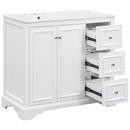 Bathroom Vanity With Sink, Soft-Close Doors, Adjustable U-Shelf, 3 Drawers by HouseOfZazla