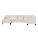 U Shaped Sectional Sofa, Corner Living Room Couch With Built In Cup Holders, Storage, USB Ports by HouseOfZazla