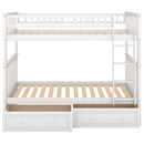 Twin Over Twin Bunk Bed With Drawers, Convertible Beds