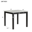 5-piece Counter Height Dining Table Set with One Faux Marble Dining Table and Four Upholstered-Seat Chairs, Table top: 40in.L x40in.W, for Kitchen and Living room Furniture,Blue