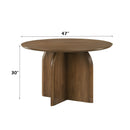 Delmon - Round Dining Table - Dark Walnut by HouseOfZazla