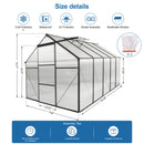 6x10 FT Polycarbonate Greenhouse Raised Base and Anchor Aluminum Heavy Duty Walk-in Greenhouses for Outdoor Backyard in All Season