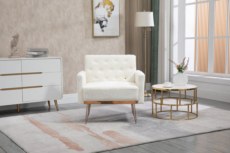 Accent Chair, leisure single sofa with Rose Golden feet