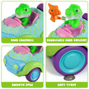 2Pack Dinosaur Remote Control Cars for Toddlers Rechargeable RC Cars with Light Music Birthday Gift For Boys Girls Aged 3 4 5 6 Years Old