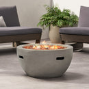 27' Bowl Shaped MGO 40,000 BTU Propane Fire Pit, Light Grey (Tank Cover not Included)