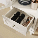 Minimalism Buffet Cabinet With Glass Doors And Double Drawer by HouseOfZazla