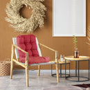 2Pcs Rocking Chair Cushion Upper And Lower Back And Seat Sets with Non-Slip Ties Polyester Fiber Filling Comfortable for Indoor Home Office Car