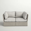 Modern Patio Wicker Loveseat With Cushions by Unique Piece Furniture