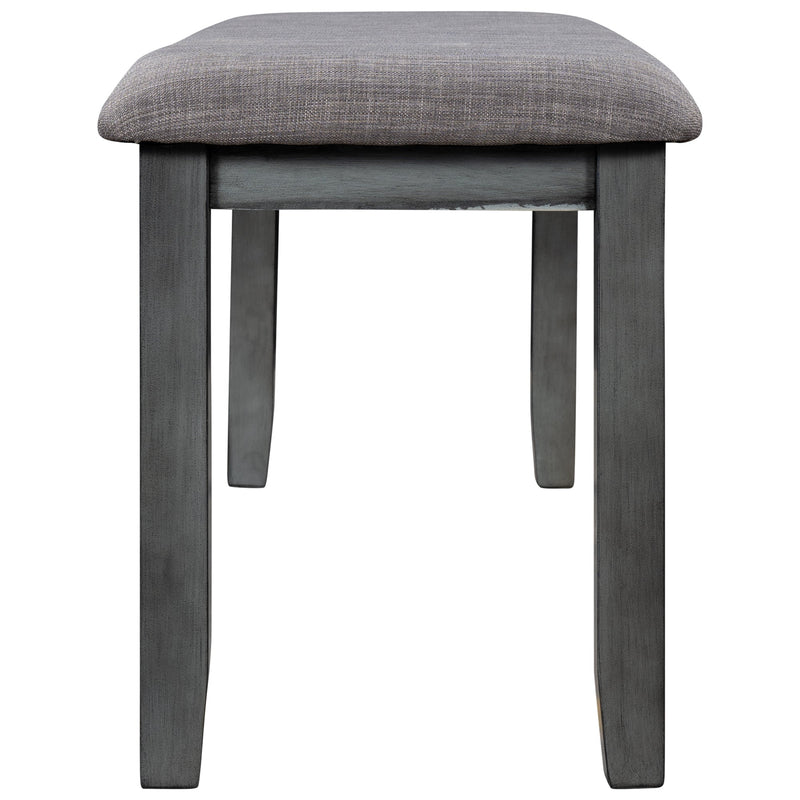 6 Piece Wooden Dining Table set, Kitchen Table set with 4 Chairs and Bench, Farmhouse Rustic Style,Gray