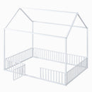 Metal House Bed With Fence And Door