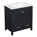 Bathroom Vanity With Single Sink, Combo Cabinet Undermount Sink, Bathroom Storage Cabinet With Two Doors And A Drawer, Soft Closing, Multifunctional Storage, Solid Wood Frame by HouseOfZazla