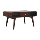 Solid Wood Curved Coffee Table by Unique Piece Furniture