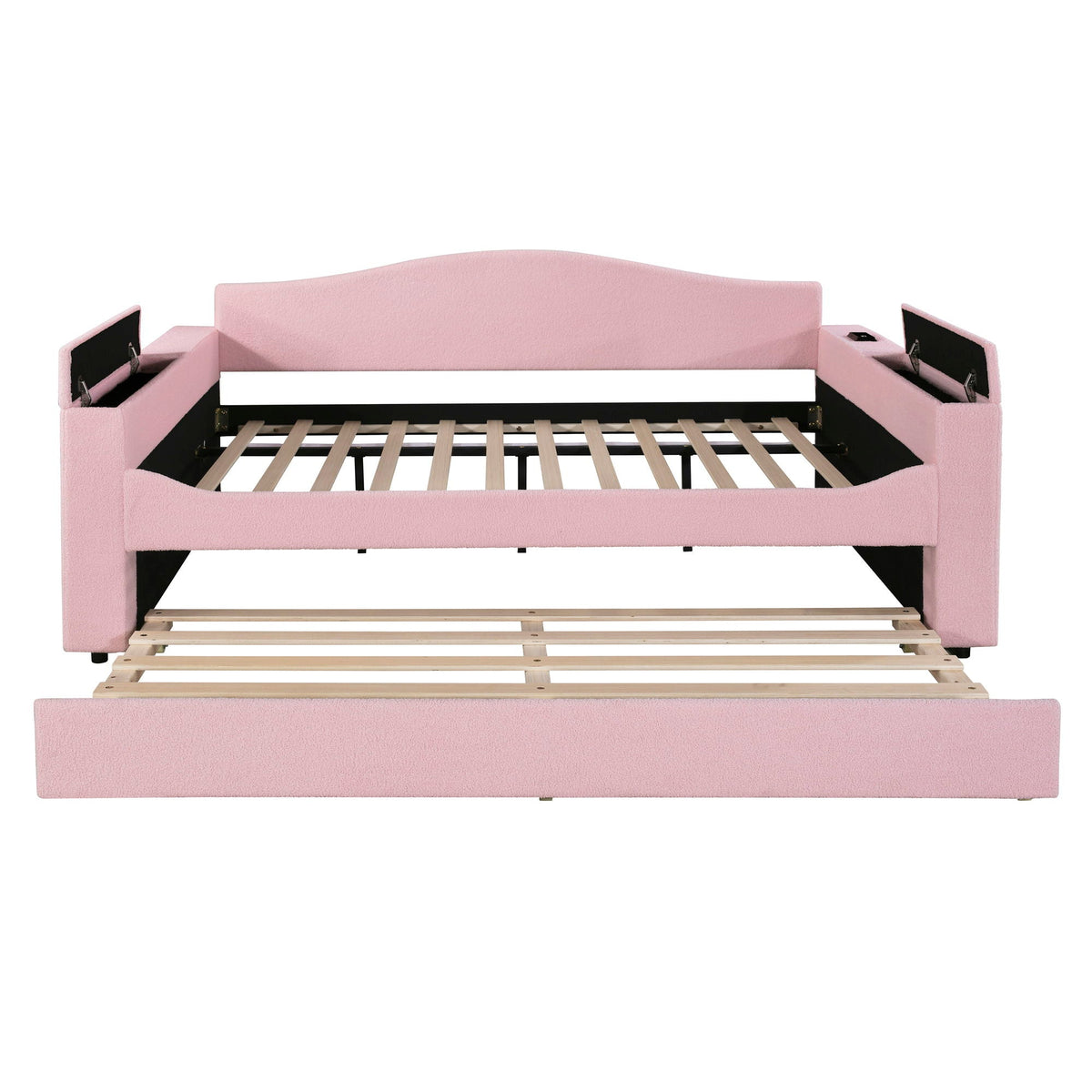 Upholstered Daybed With Storage Armrests, Trundle And Latest Integrated tooth Audio System, photo 40 of 40
