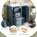 Ceramic Sink Combo, Freestanding Vanity Set With 3 Drawers & Soft Closing Doors by Unique Piece Furniture