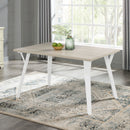 Roundhill - 5 Piece Dining Set, Dining Table With 4 Windsor Chairs - Brown / Antique White by HouseOfZazla