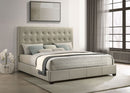 Medley Genuine Leather Eastern King Platform Bed Tan