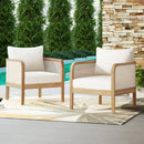 Set of 2 Outdoor Acacia Wood Patio Club Chairs by HouseOfZazla