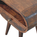 Circular Bedside Table With Open Slot - Walnut by Unique Piece Furniture