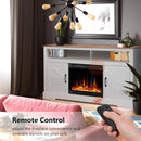 60''Fireplace TV Stand with Freestanding Electric Fireplace&Wooden Storage Cabinet M2301