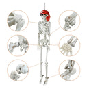 Yescom 5.4ft Skeleton Posable Halloween Decoration with Pirate, Cowboy Costume