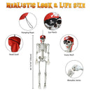 Yescom 5.4ft Skeleton Posable Halloween Decoration with Pirate, Cowboy Costume