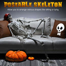 Yescom 5.4ft Skeleton Posable Halloween Decoration with Pirate, Cowboy Costume